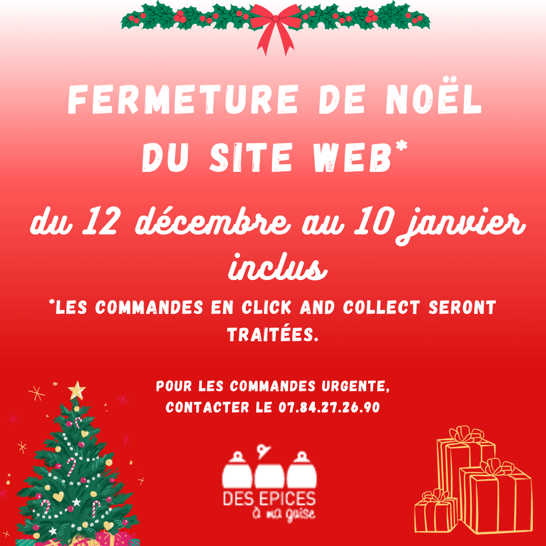 Fermeture noël 2025